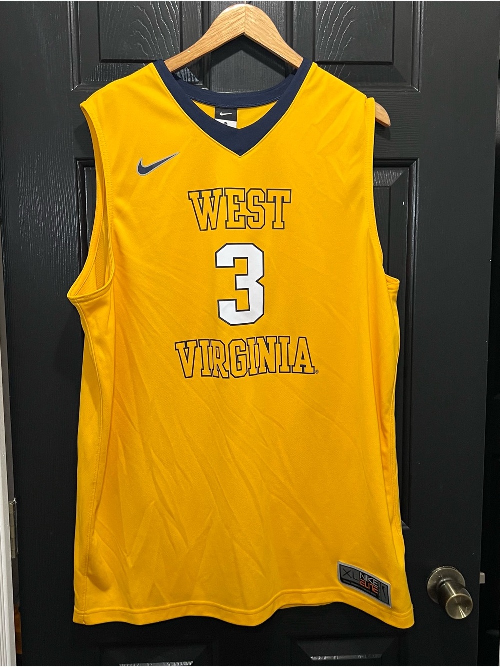 Nike Elite West Virginia University Mountaineers Basketball Jersey #3 Men's XL